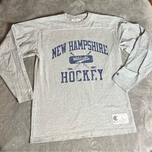 Champion Gray New Hampshire Hockey Long Sleeve Tee